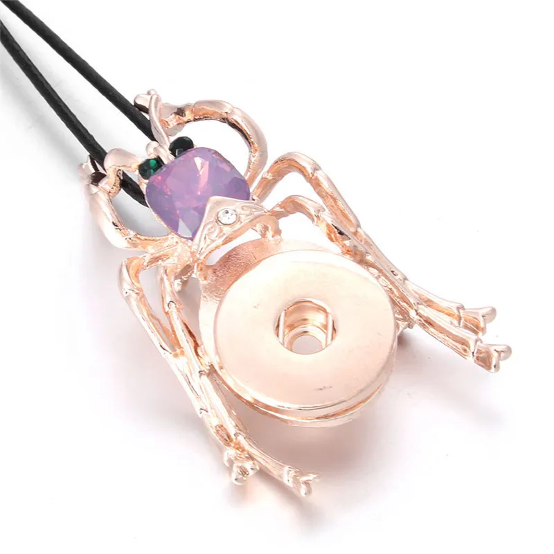 Кнопки ювелирные изделия розовое золото Кристалл цветок кнопка ожерелье с защелкой DIY 20 мм 18 мм кулон с кнопкой ожерелье для женщин - Окраска металла: 5