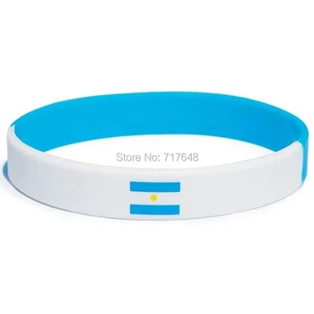 

300PCS Segmented color Argentina flag wristband silicone bracelets free shipping by FEDEX