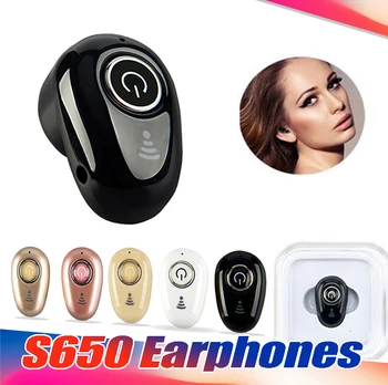 

100PCS S650 Mini Wireless Bluetooth Earphones in-ear Portable Sporting Earphone Handsfree For iOS/Android Smart phone Free DHL