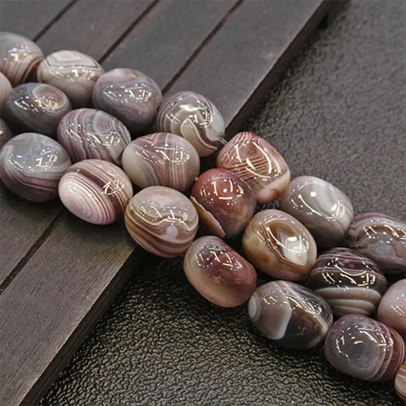Günstige Natürliche Botswana Achate Stein Perlen Freefrom Kartoffel Lose DIY Perlen Für Schmuck Machen Perlen Zubehör 15   Frauen Männer Geschenk