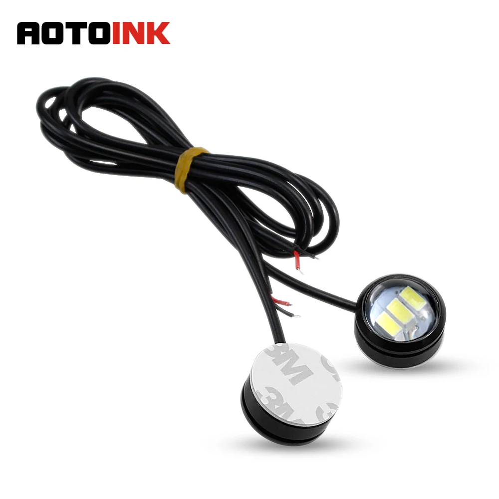 

AOTOINK 2X 23mm Car DRL LED Daytime Running Light 12v Eagel Eye Car lamps Automobile Exterior Decoration Car- Styling BJ