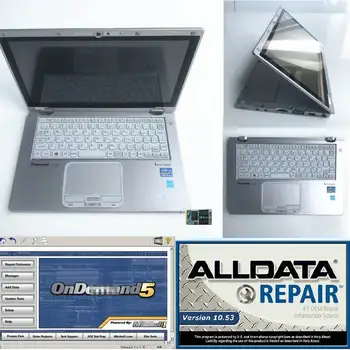 

alldata 10.53 and Mitchell on demand 5.8 installed well in CF-AX2 super laptop i5 8G 1TB mini SSD car repair software full set
