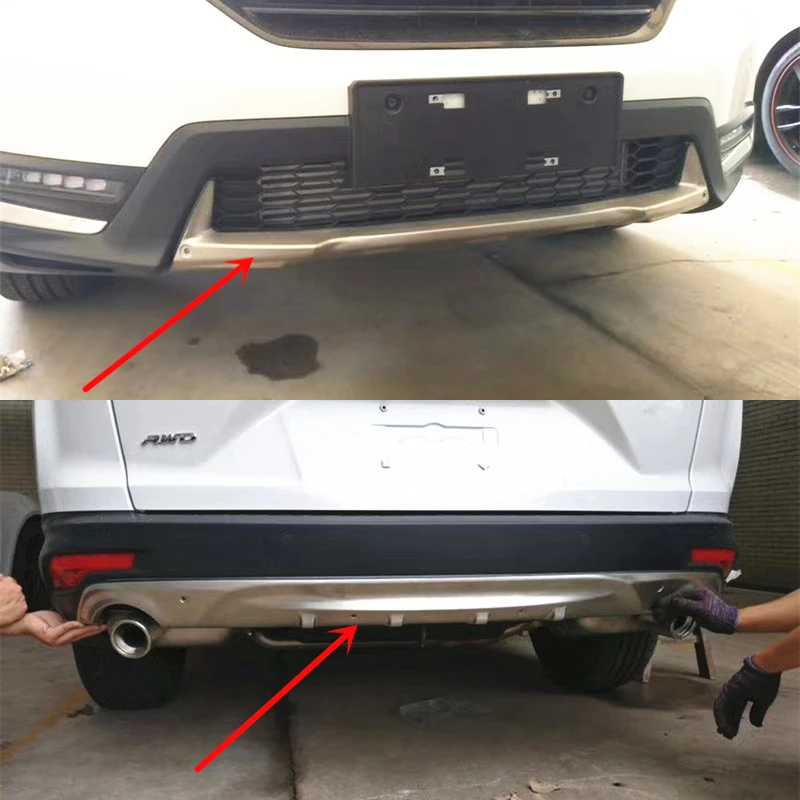 

2pcs/set Stainless Steel Front & Rear Bumpers Skid Bumper Cover Protector Molding For HONDA CRV CR-V 2017 2018 Car styling