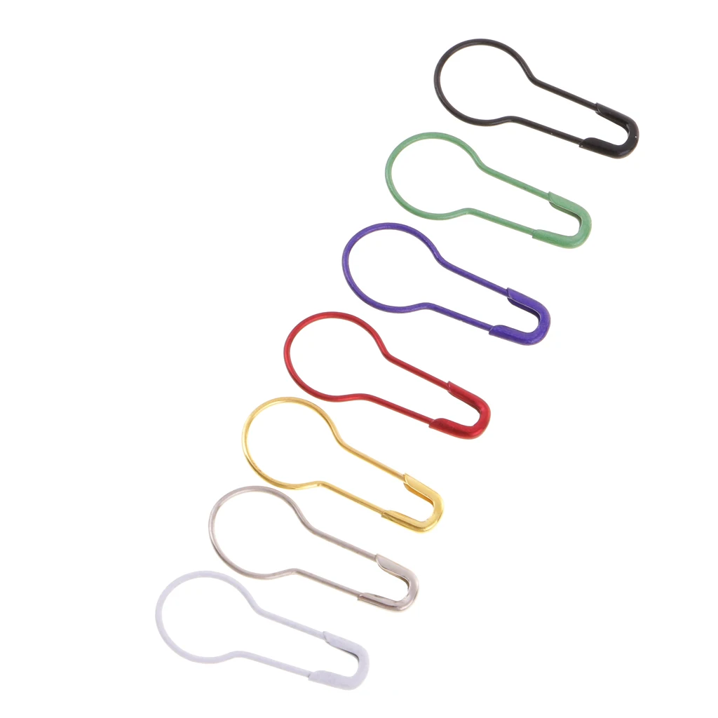 100 Pieces Assorted Color Calabash Shape Safety Pins Pear Gourd Shape Sewing Quilting Pins