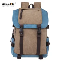 New Classic Men Canvas Travel Laptop Rucksack Shoulder BagsTeenage Boys Backpacks Large School Vintage Students Packet XA270WC