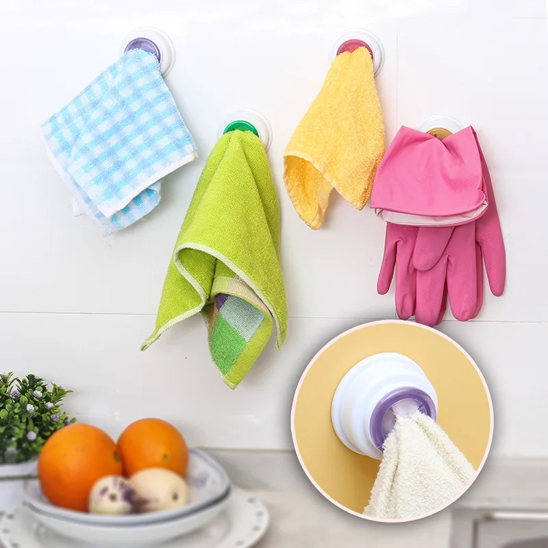 4PCS kitchen accessories Wash cloth clip holder clip dishclout storage rack bath 