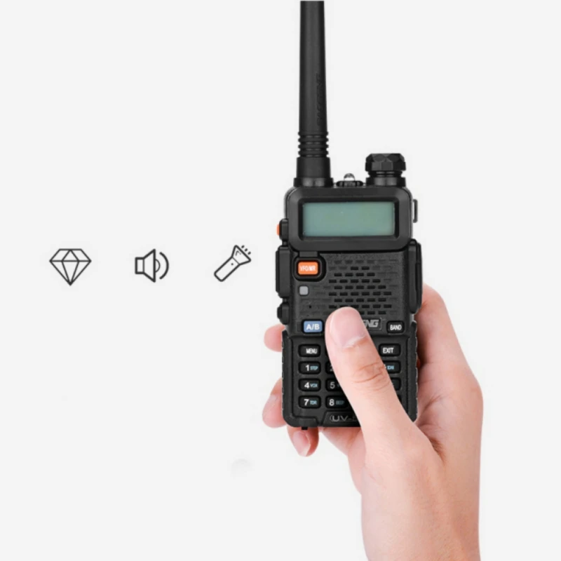 BaoFeng иди и болтай Walkie Talkie “иди и UV-5R двухстороннее любительский радиопередатчик BaoFeng UV5R 128CH 5 W VHF UHF 136-174 МГц & 400-520 МГц