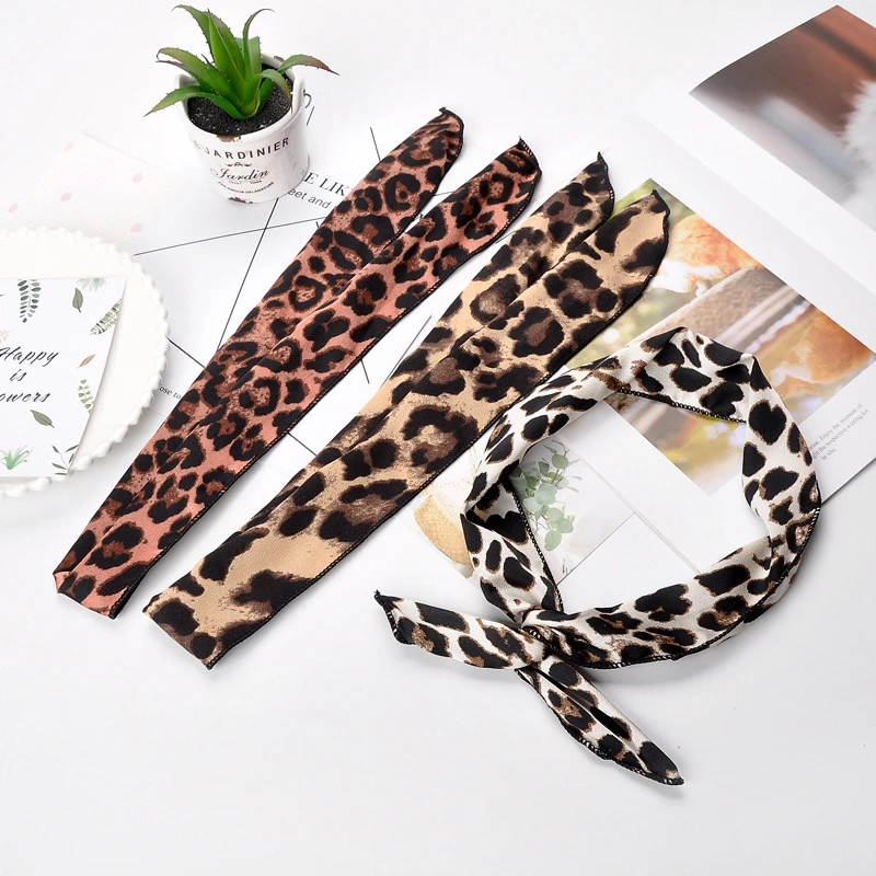 

New 2019 Women Girls Knot Headbands Headwear Wrapped Hairband Metal Wire Scarf Coffee Leopard Grain Bowknot Hair Hoop Headband