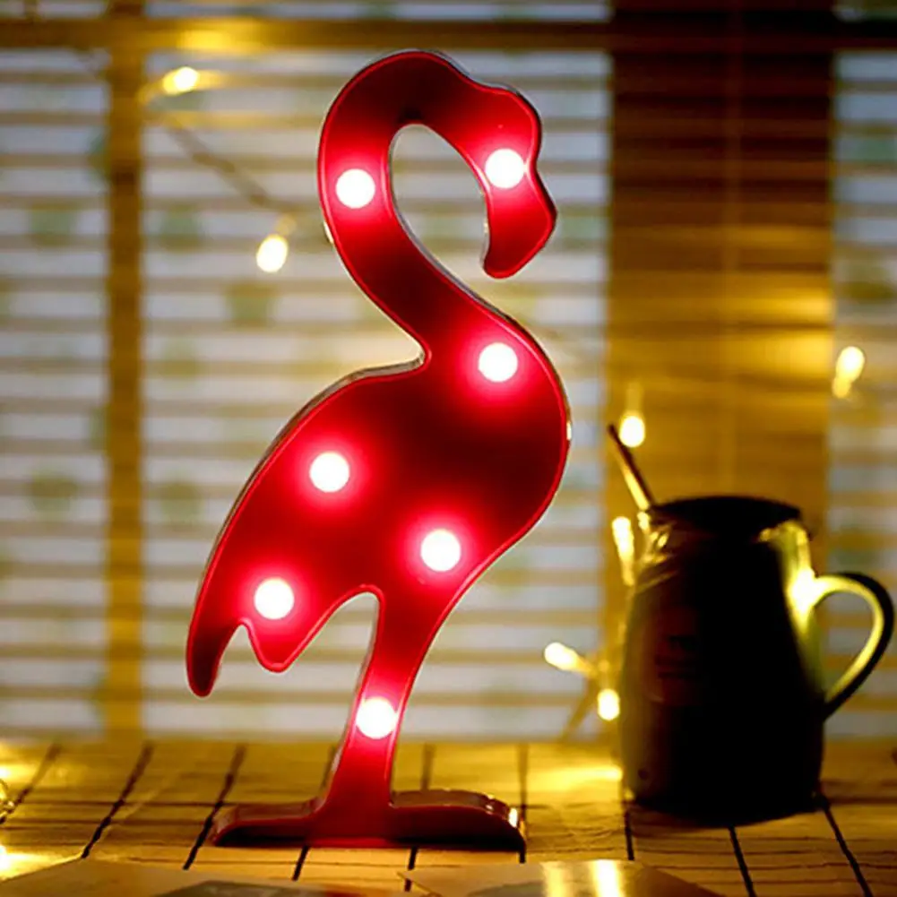 Christmas Home LED Party Decorating Lights Table Lamp Marquee Lamp Flamingo mold Fairy Lamp Party Romantic Decoration