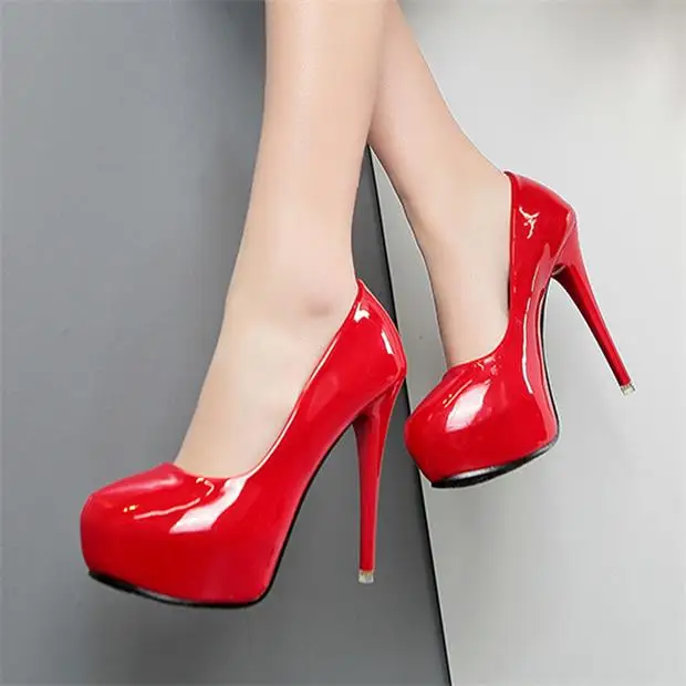 

2018 Pumps Women Shoes Red Flock Shallow Wedding Party Thin Heels High Heels 12CM Round Toe Pump Women Platform Single Shoes