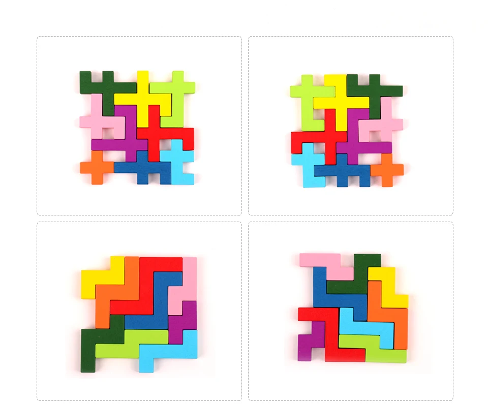 Красочные деревянные головоломки Tangram головоломки для детей Обучающие игрушки для детей головоломки доска