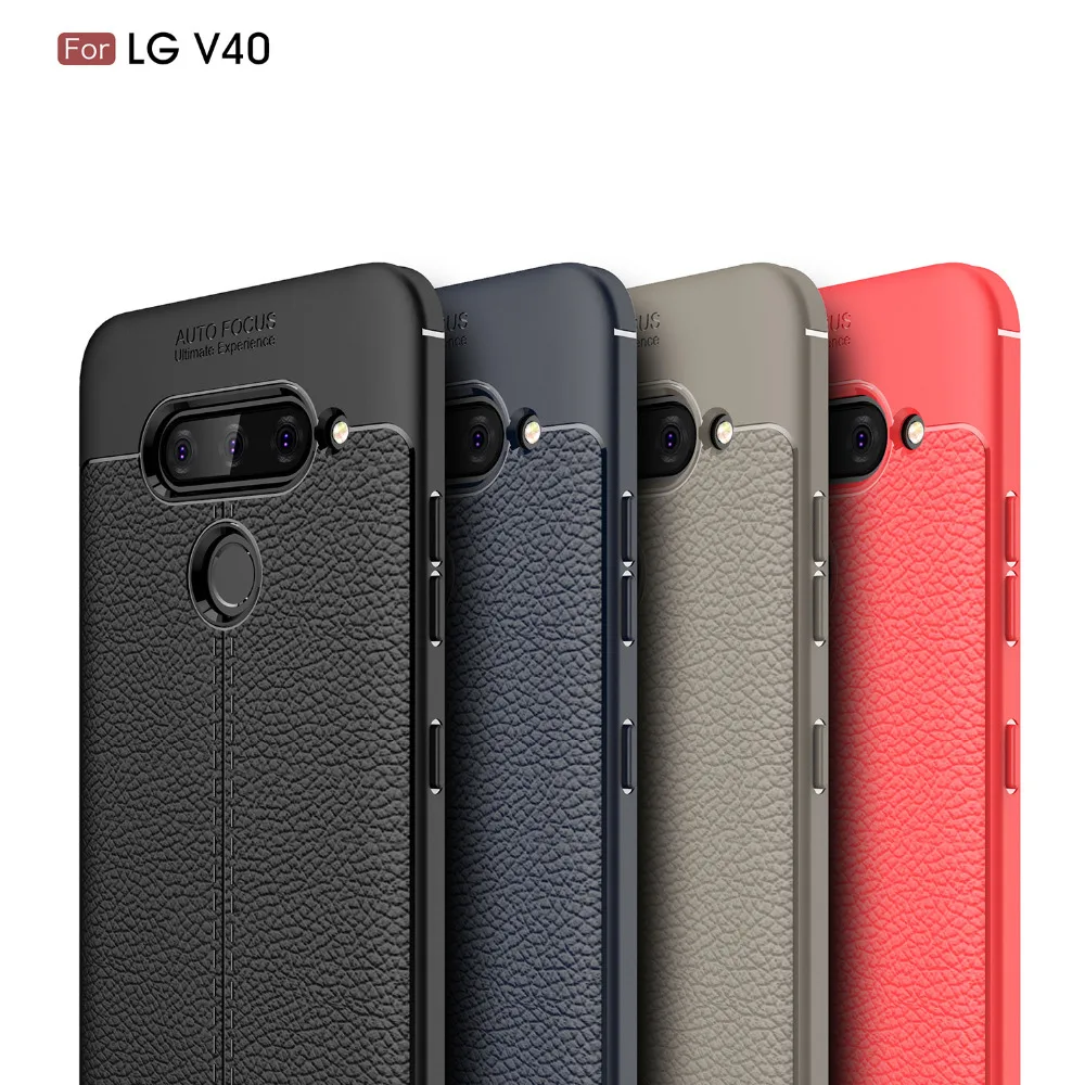 

For LG V40 Case Luxury Carbon Fiber Soft Silicone Protective Back Cover For LG V40 V30 Full Shockproof Coque Shell Etui Fundas