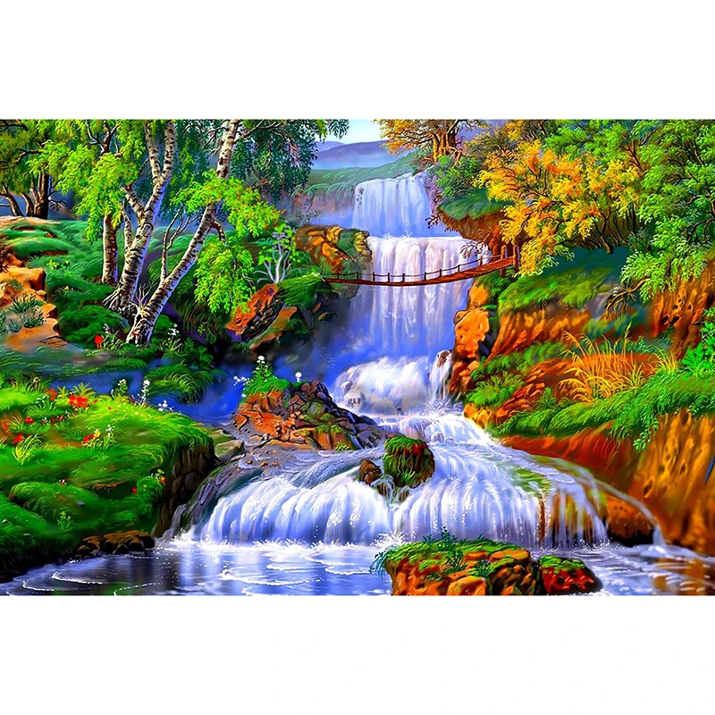 waterfalls-bridge-summer-waterfall-plants-forest-falls-trees-magic-painting-beautiful-greenery-flowers-nature-hd-screen rs-1600x1080 