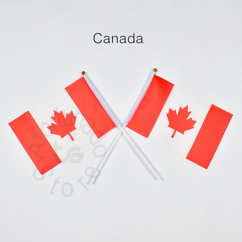 

Canada 14*21cm 10pieces Banner free shipping Hand waving Flag National Flag for meet,Parade,party.Hanging,decoration