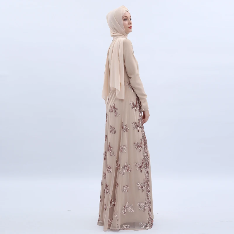 Sequin abaya Кафтан Дубай Арабский мусульманский хиджаб платье для женщин Кафтан халат Femme Musulmane Longue Vestidos Eid турецкие платья Elbise