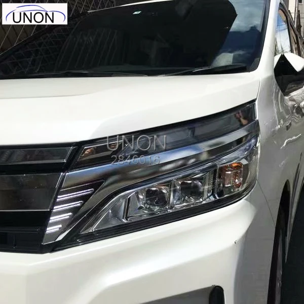 

Car Styling Head Light Front Lamp Eyebrow Eyelid Cover Strip Trim Decor Sticker For Toyota Voxy Noah R80 2017 2018 Accessories