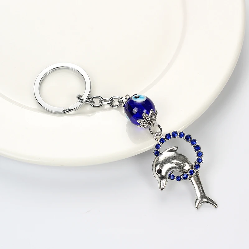 Брелок с дельфином Lucky Eye Blue Evil брелок и кристаллами в виде животных для ключей