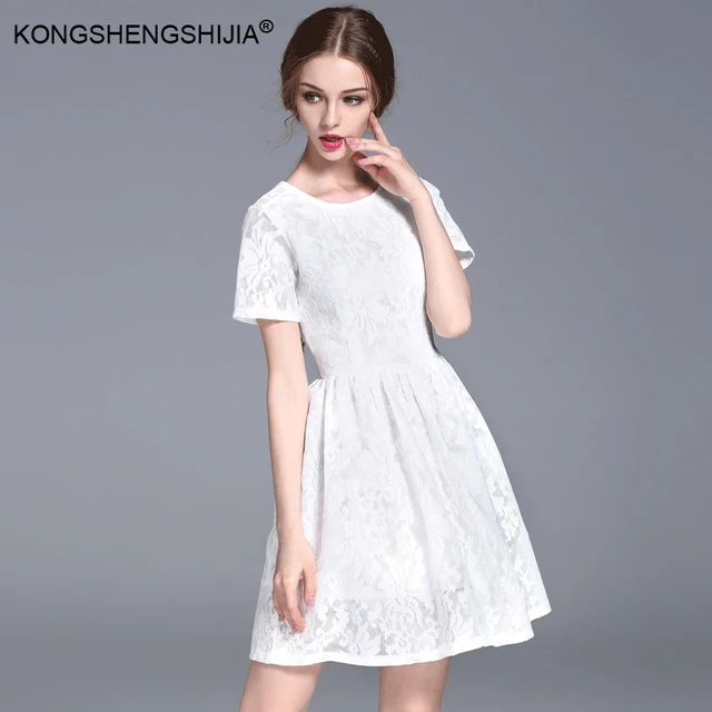 White Lace Mini Dress