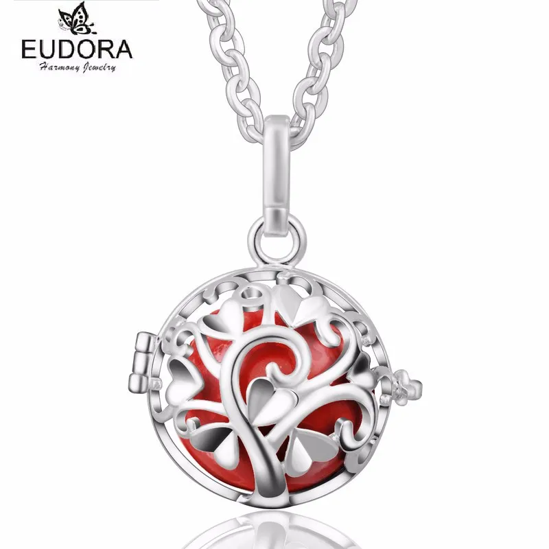 Eudora Lovely Heart Tree of Life Harmony Bola Pendant Necklace fit