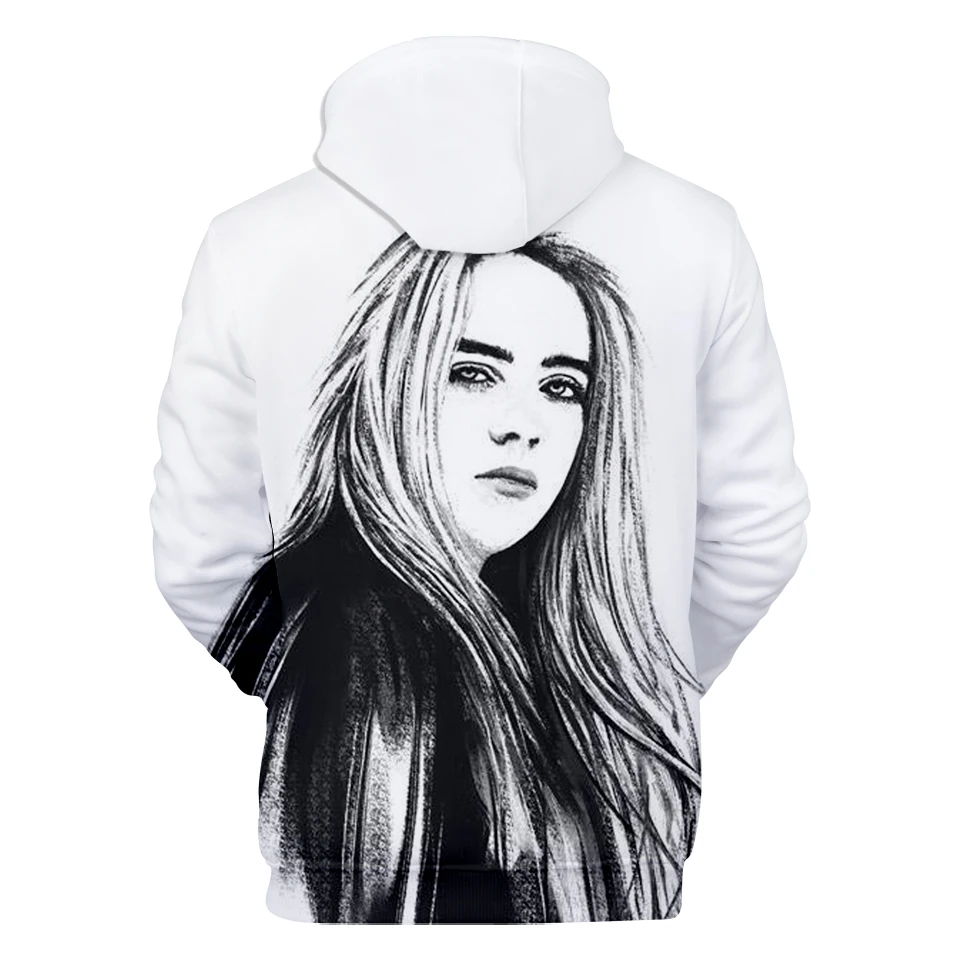 Харадзюку толстовка с принтом Новая американская певица Billie Eilish 3D толстовки женские толстовки мужские пуловеры 3D Billie Eilish толстовки пальто