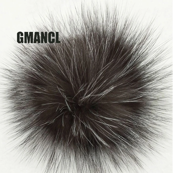 

GMANCL Genuine Real Sliver/Red Fox Fur Pompom Ball for Hats Caps Warm 2017 Winter Natural Color Fur Ball Shoes Hats Bags Gloves