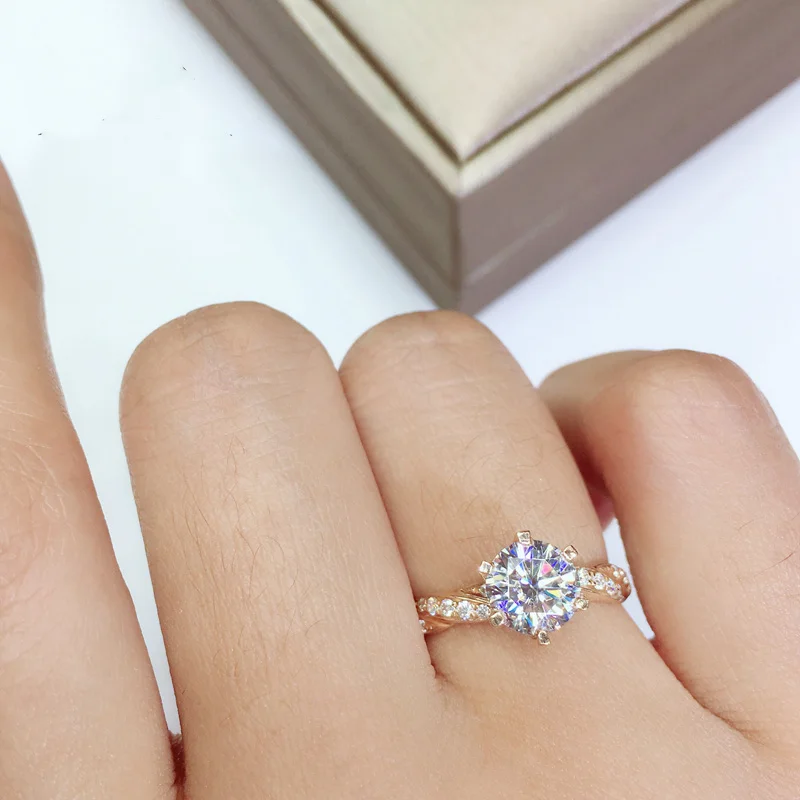18 K 750Au золото Moissanite алмазное кольцо обручальное кольцо D Цвет VVS с национальным сертификатом MO-H100105