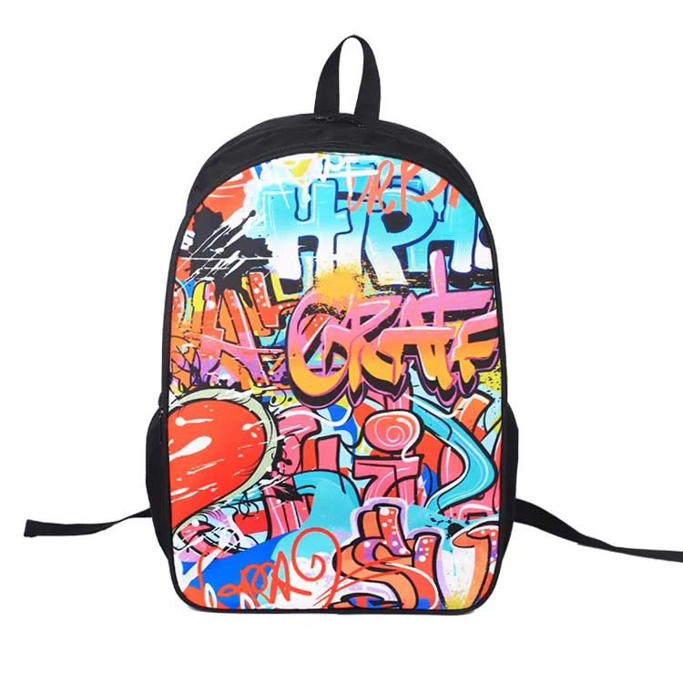 

2017 new Korean cartoon alphabet pattern printing backpack student bag casual backpack