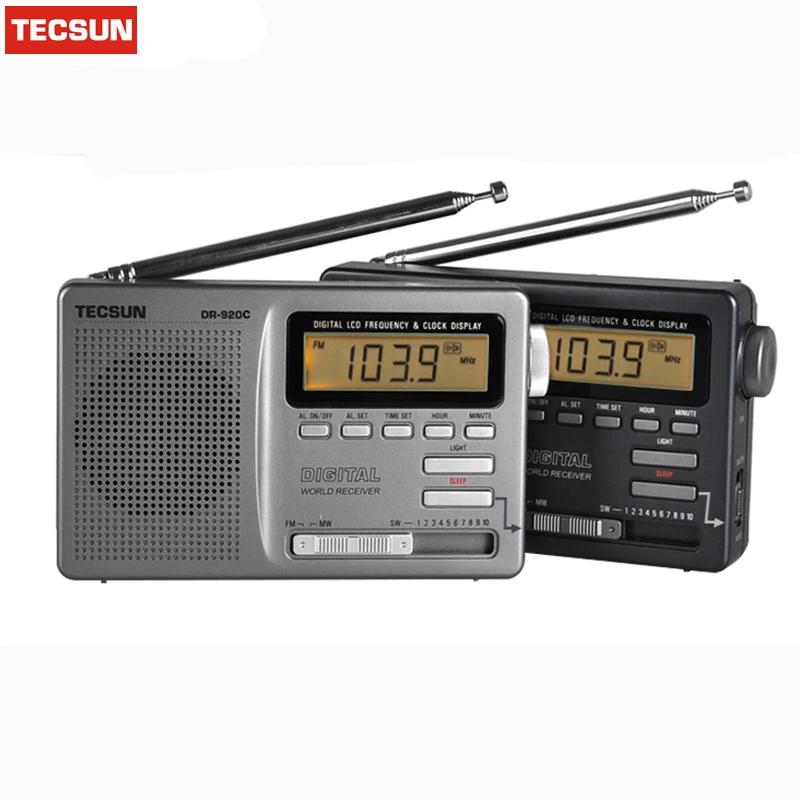 TECSUN DR-920C цифровой дисплей FM/MW/SW Полнодиапазонный радио DR920C стерео радио портативное высокочувствительное радио lcd Аудио Радио