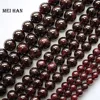 Meihan Free shipping natural 6mm 8mm 9.5-10.5mm red Garnet smooth round gemstone beads for jewelry making design Christmas gift ► Photo 3/5