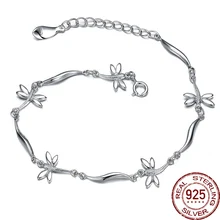 Factory Free Solid Butterfly 925 Sterling Silver Bracelet Bangle Fashion Brand Design Jewelry For Women Party Girl Charm Europe