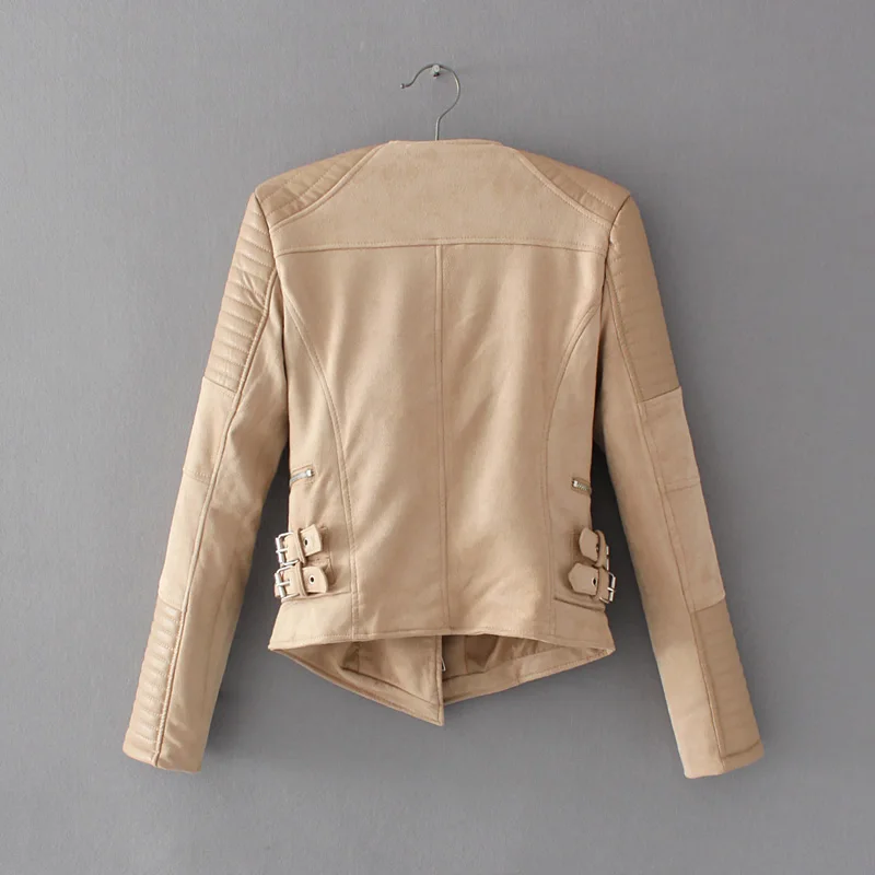 Faux leather jacket women spring zipper ladies suede motorcycle coat punk biker jackets 2018 Street long sleeve biker jacket Faux leather jacket women spring zipper ladies suede motorcycle coat punk biker jackets 2018 Street long sleeve biker jacket