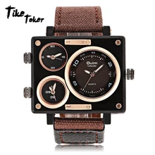 Тике Toker, элитный бренд человек ткань СРПД кварц-часы мужской несколько раз площадь зоны спортивные часы montre homme Для мужчин часы 7