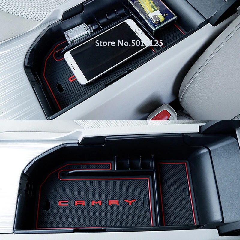 

Car Central Armrest Storage Box Container Interior Stowing Tidying Accessories Car Styling For Toyota Camry 2018