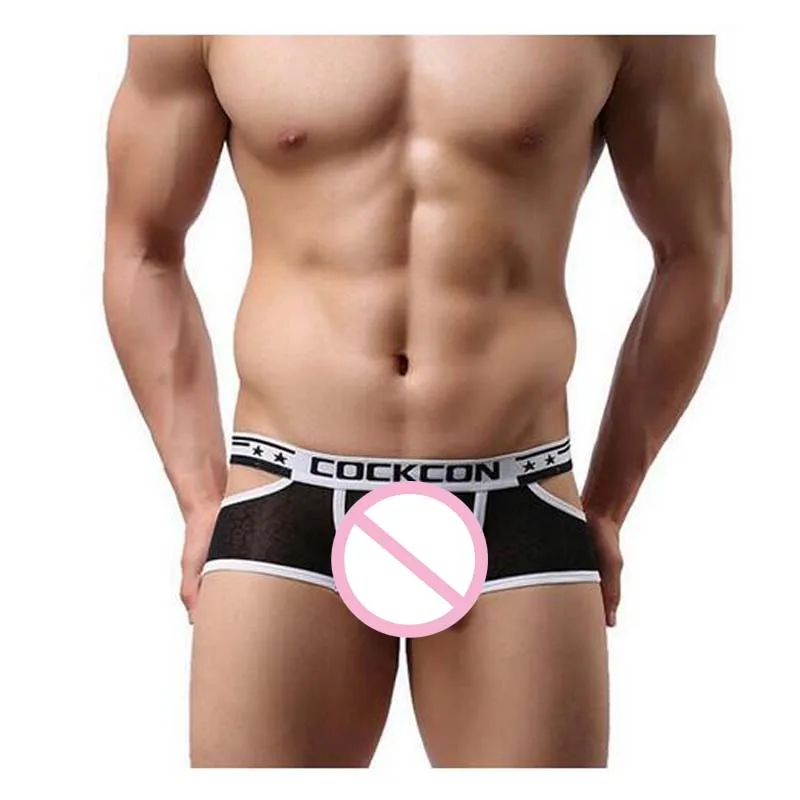 

Cockcon Men Underwear Brand U Convex Mesh Transparent Boxer Homme Low Waist Sexy Gay Underwear Slip Homme Sexy Et Vulgaire