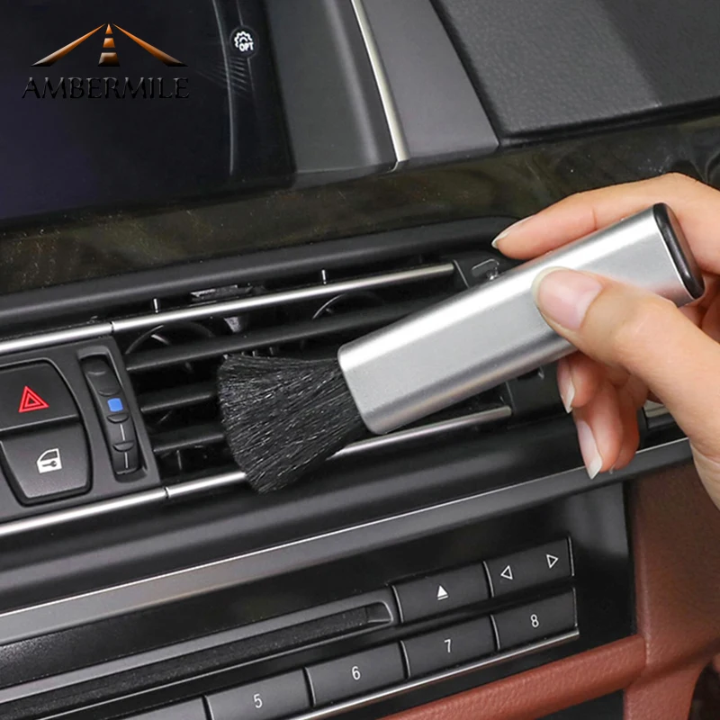

AMBERMILE Car Air-conditioning Outlet Cleaning Brush Air Outelt Vents Dusting Brush for Mini Cooper R56 F56 R50 R53 Accessories
