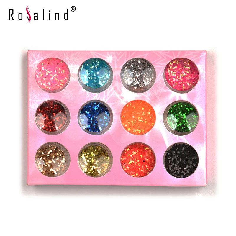 

12Colors/set Nail Art Paillette Tip Hexagon Sheets Shiny Nail Art Tiny Mylar Sheets Sticker Glitter Decoration Dropshipping