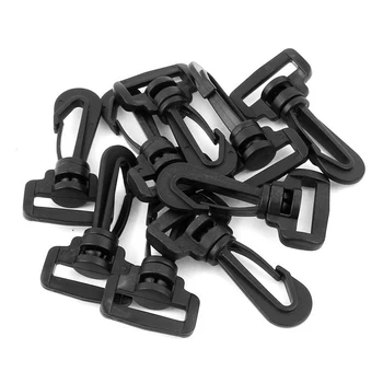 

Plastic Belt Strap Swivel Carabiner Buckle 2.5cm 10 Pcs Black