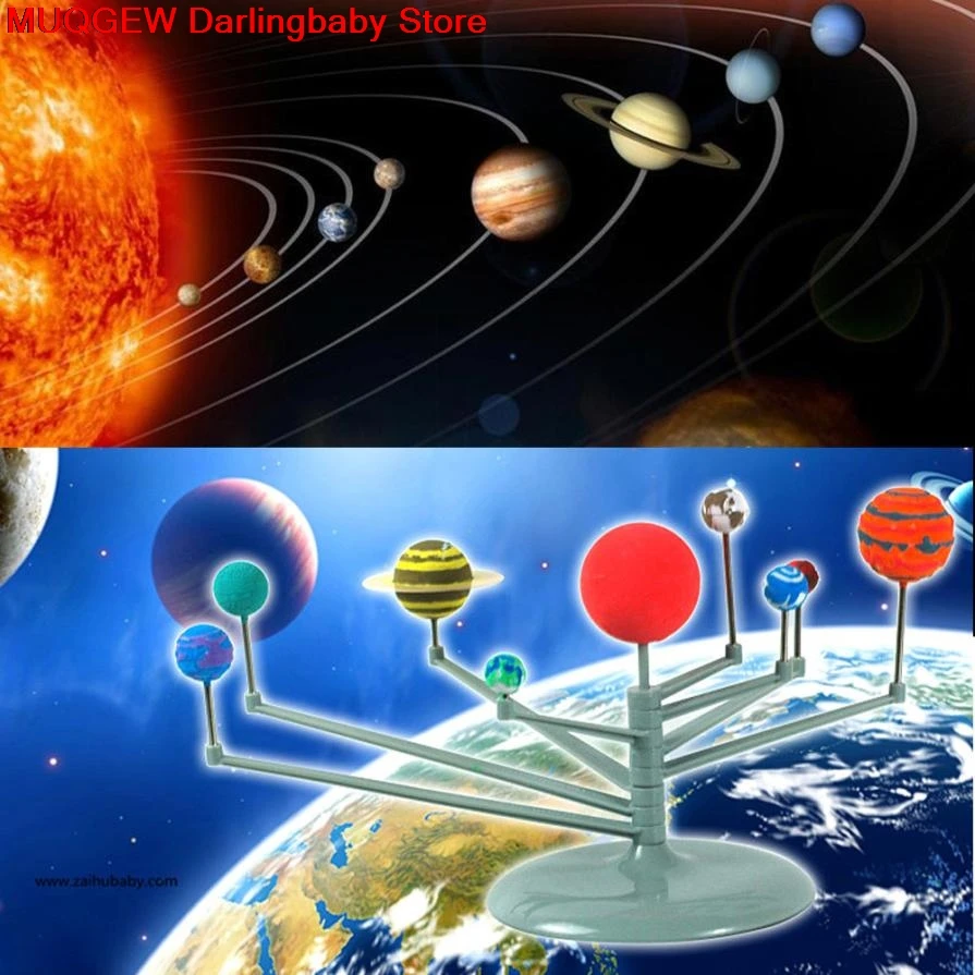 Us 62 31 Offsimulation Solar System Diy 3d Nine Planets Scale Planetarium Model Astronomy Science Project Toys For Children Interesting Toys In