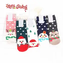 Gumprun зимние теплые рождественские носки милые Мультяшные хлопковые носки Япония женские носки в стиле хараджуку средние трубки теплые