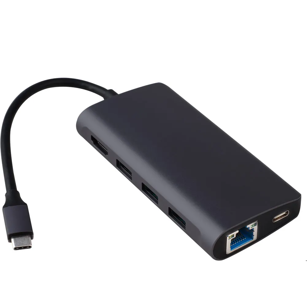 8 в 1 USB-C концентратор тип-c для мульти USB 3,0 HDMI 4 k RJ45 адаптер питания Тип c концентратор сплиттер для Macbook Pro Air