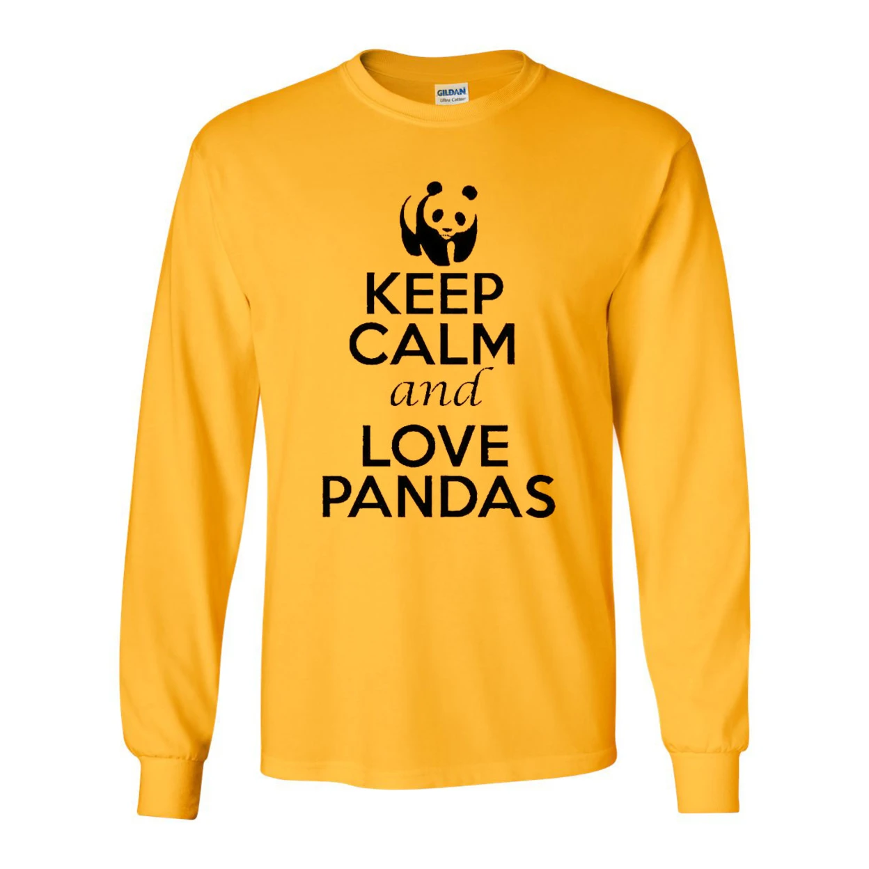 Long Sleeve Adult T-Shirt Keep Calm and Love Red Pandas (1)