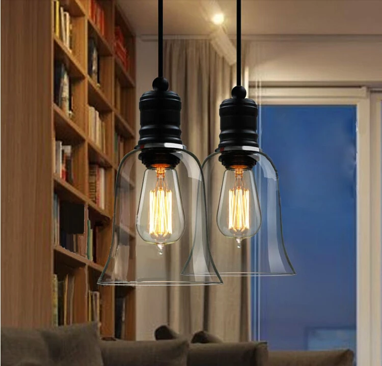 American vintage style Pendant Lights Glass Lampshade ...