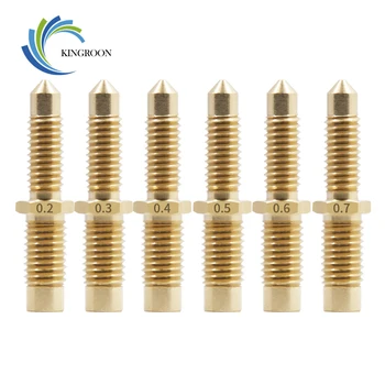 

KINGROON Copper Nozzle 3D Printer E3D V6 Remote M7 Thread Extruder Hot end 0.2-0.8mm For 1.75 3mm Brass Extruder Nozzle