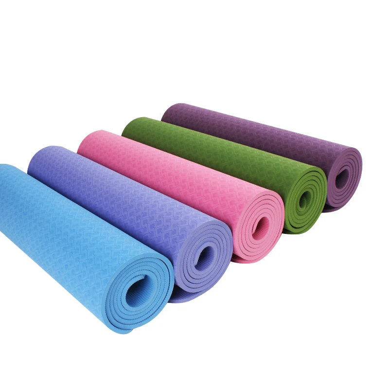 Non Slip Yoga Mat with Body Alignment Lines Durable 183*61