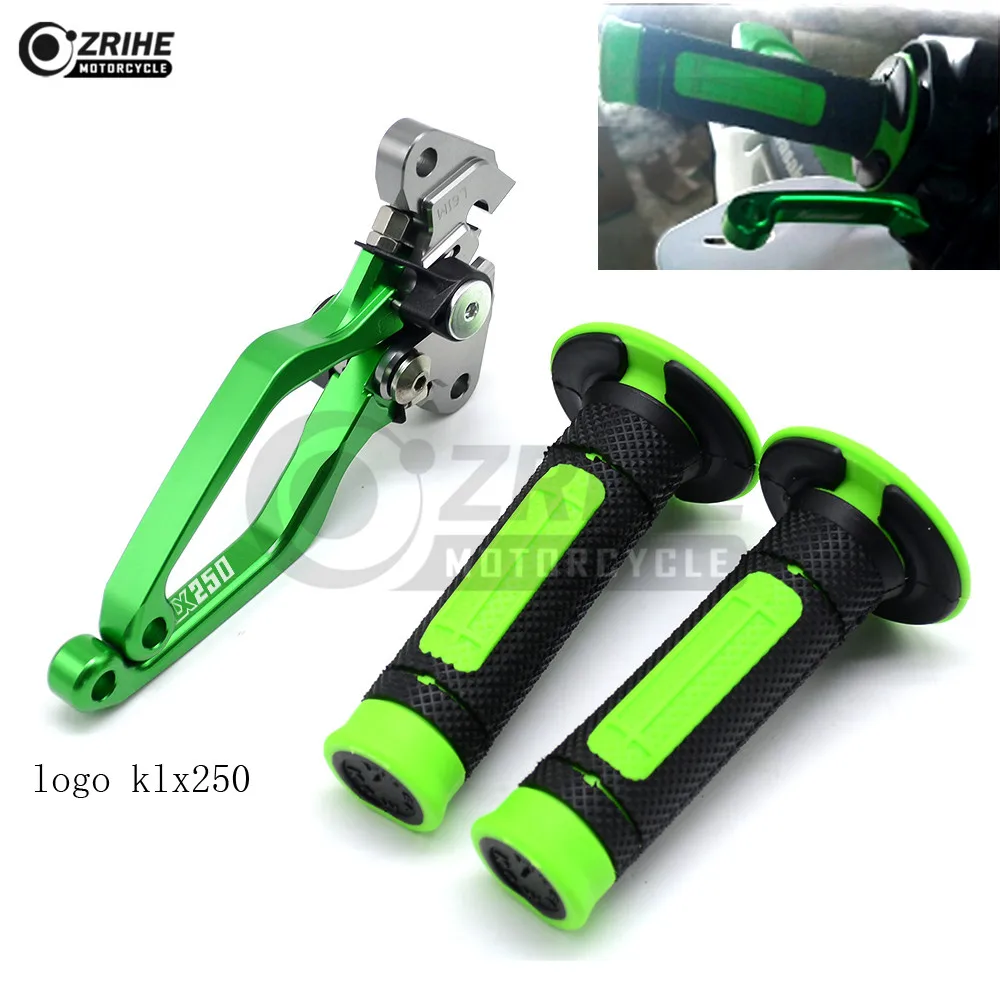 CNC Pitvot Motorbike Brake Clutch Lever Dirt bike Handle bar grip for KAWASAKI KLX 250 KLX250 D-TRACKER 2016 2015 2014 2013-08