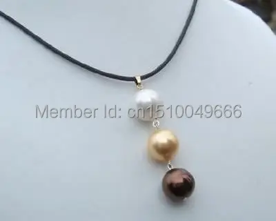 Бесплатная доставка&gt Красивые Ювелирные украшения 12 мм трехцветные жемчужные