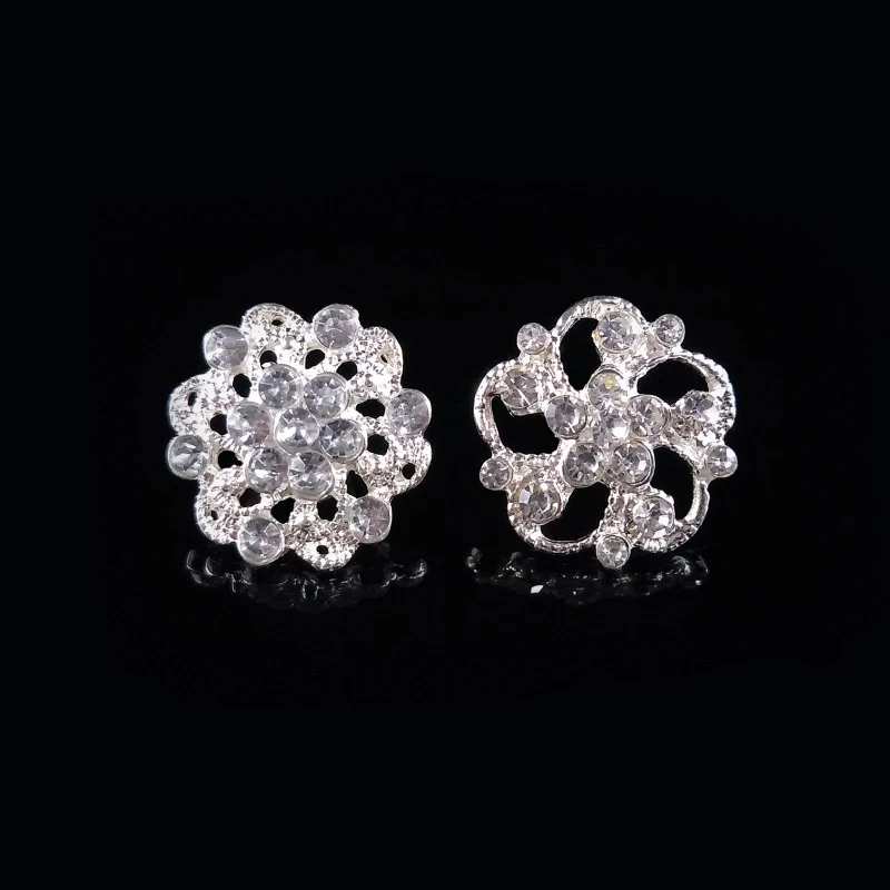 

2018New 100Pcs 19mm Hollow Rhinestones Alloy Flower Button for DIY Hair Accessories and Phone Case Decoration HZ450-HZ451