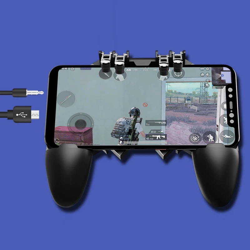 PUBG игровой контроллер кнопка запуска геймпад IOS Android мобильный джойстик 6 пальцев