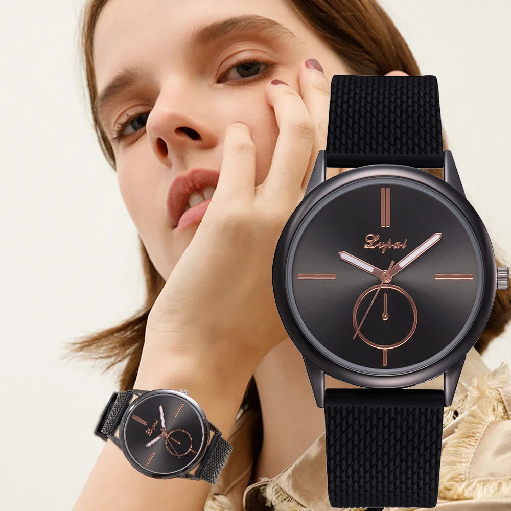 

Lvpai Women's Casual Quartz Watches Ladies Silicone strap Band Sport Watch Girls Analog Dress Wrist Watches Clock Montre Femme