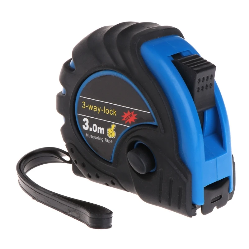 

3m 5m 7.5m Retractable Tape Measure 3-Way-Lock Metric Rubber Measuring Tape Rule Random Color W315